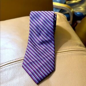 Turquoise Box 281.  Calvin Klein Striped Purple and Blue Silk Neck Tie